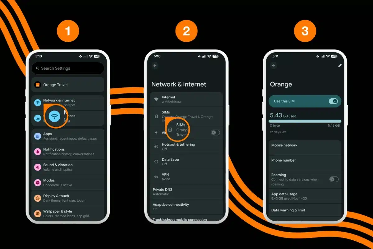 Check hotspot data usage on Android