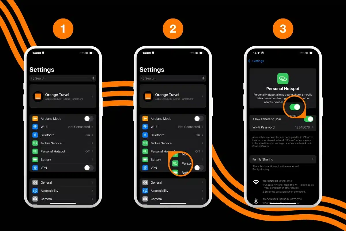 iphone turn on mobile hotspot