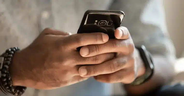 mobile phone in the hands