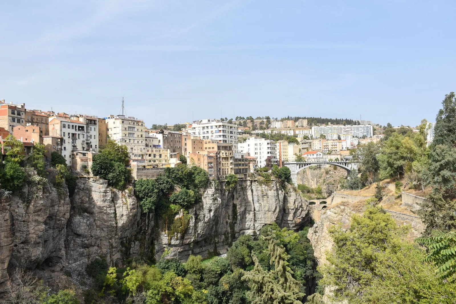 City of Constantine and its houses perched on the edge of the Rhumel gorges